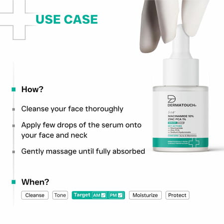 Dermatouch 10% Niacinamide Serum For Acne & Blemishes| Oil Balancing | For Acne Prone Skin |20ml