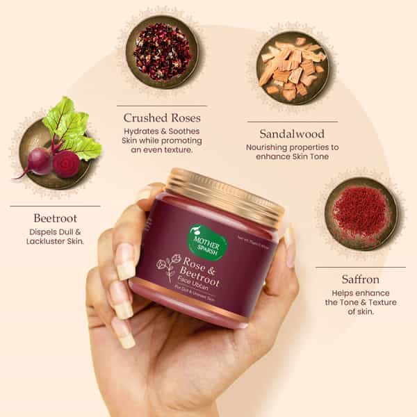 Mother Sparsh Rose & Beetroot Face Ubtan Powder For Natural Radiance And Even Skin Tone - 40G