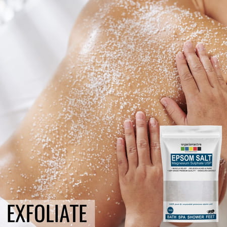 Organix Mantra Epsom Salt | Crystal & Bath | For Refreshing Bath Soak | Relieves Aches & Pain - 1 Kg