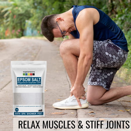 Organix Mantra Epsom Salt | Crystal & Bath | For Refreshing Bath Soak | Relieves Aches & Pain - 1 Kg