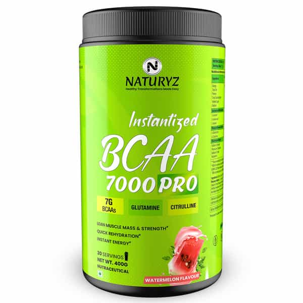 Naturyz Instantized Bcaa 7000 Pro With 7G Bcaas Glutamine For Lean Muscle Mass - 400G(Watermelon)