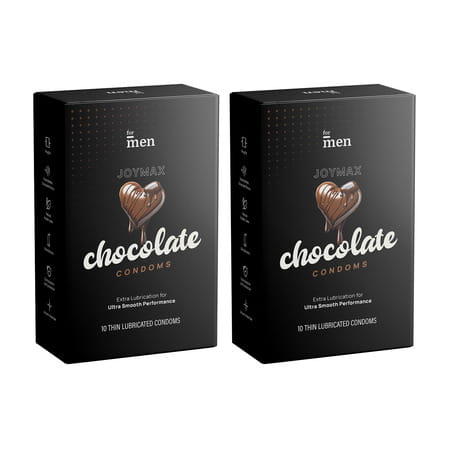 Formen Joymax Condoms For Men 10 Disposable Pouches Chocolate Flavour-10 Count (Pack Of 2)