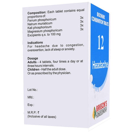 Baksons Homoeopathy Biocombination 12 Tablet 250 No's