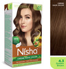 Nisha Creme Hair Color 4.3 Golden Brown 120Gm Pack Of 2 | Ammonia Free Permanent Hair Colour