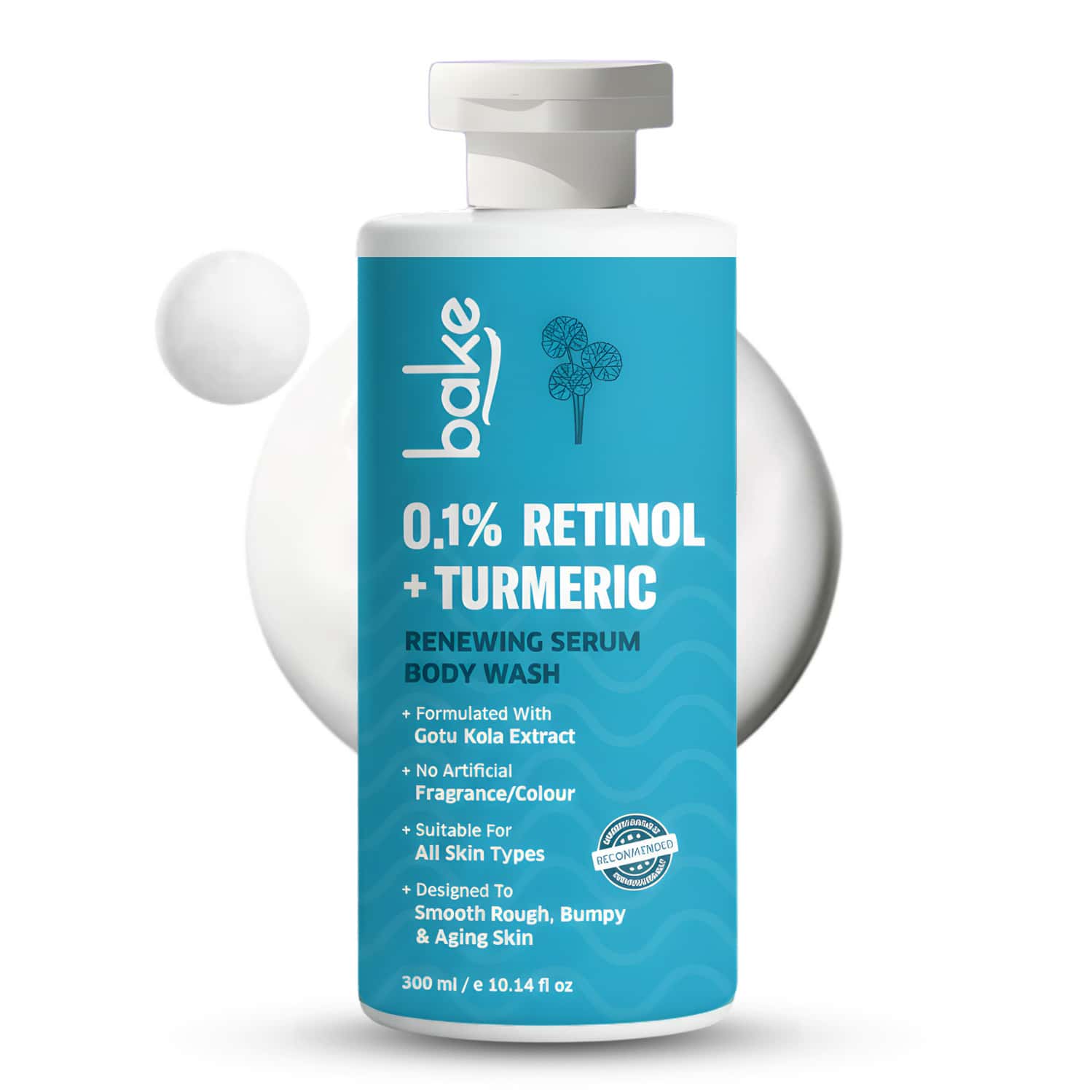 Bake 0.1% Retinol & Turmeric Body Wash For Anti Aging | Firming | Smooth & Glowing Skin | 300ml