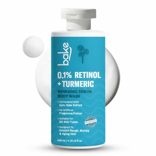 Bake 0.1% Retinol & Turmeric Body Wash For Anti Aging | Firming | Smooth & Glowing Skin | 300Ml