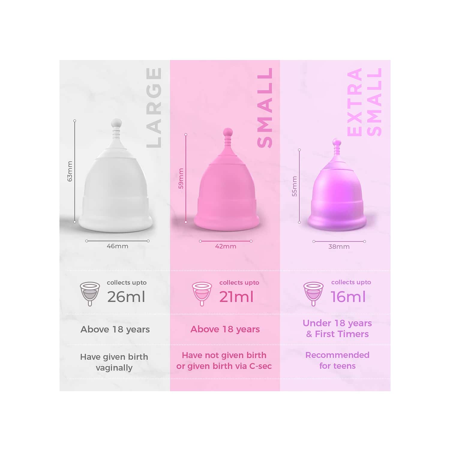 Buy Pee Safe Reusable Menstrual Cup With Medical Grade Silcone For