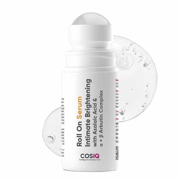 Cos-Iq Intimate Brightening Roll-On Serum - With Azelaic Acid & Alpha + Beta Arbutin Complex | 40Ml