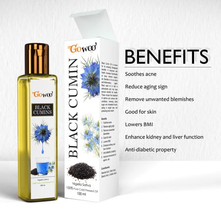 Pack Of 2 Thyme Essential Oil & Black Cumin Carrier Oil - 100% Pure & Natural Oil