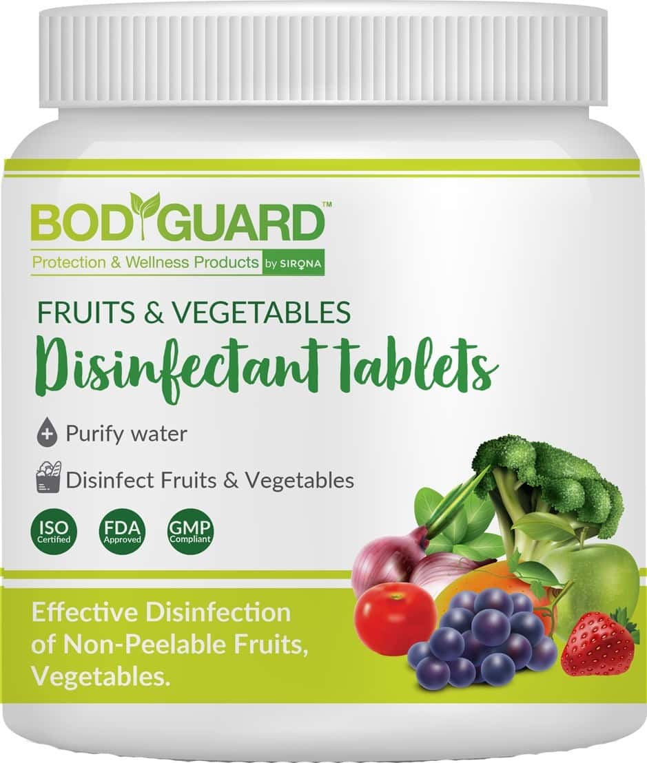Bodyguard Vegetables Disinfectant Tablets Bottle Of 50
