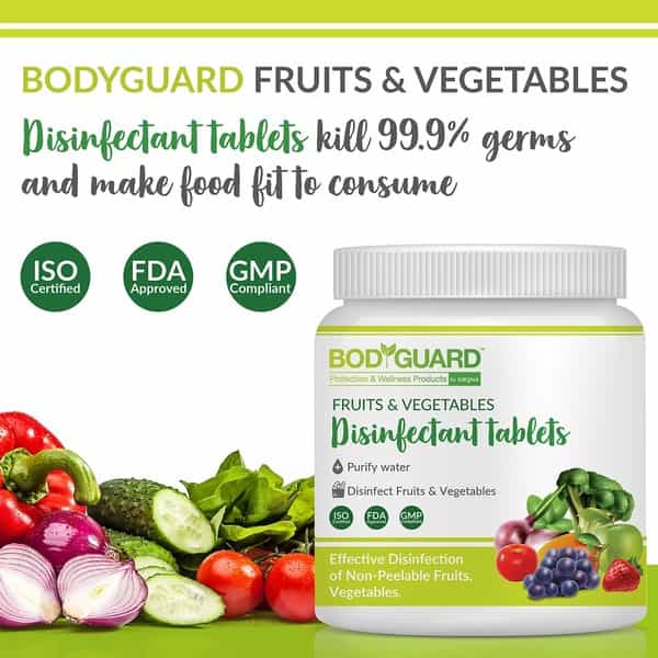 Bodyguard Vegetables Disinfectant Tablets Bottle Of 50
