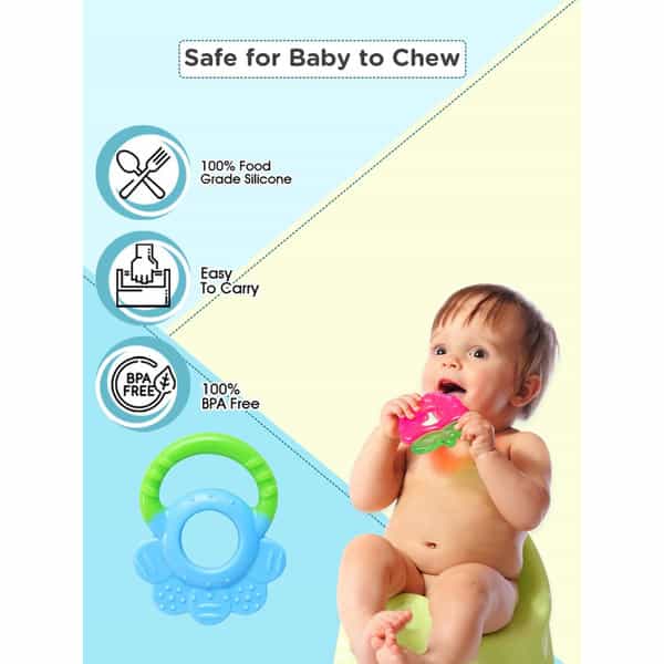 Meemee Multi-Textured Silicone Teether Teether (Blue | Green)