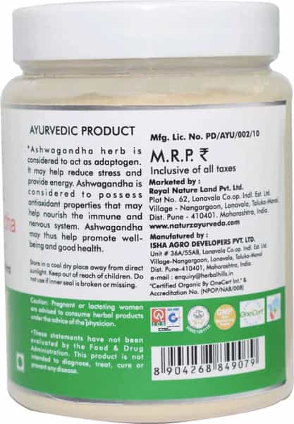 Naturz Ayurveda Organic Ashwagandha Powder - 200 Gms
