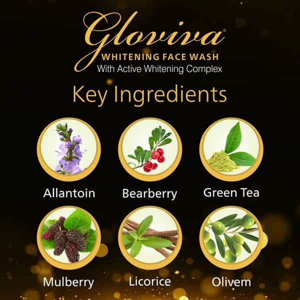 Gloviva Whitening Face Wash 100 Ml | Berberry & Green Tea | Paraben Free (Pack Of 3)
