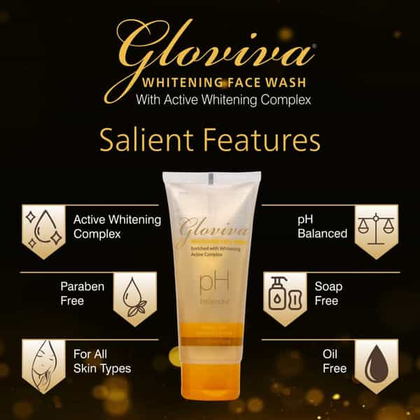 Gloviva Whitening Face Wash 100 Ml | Berberry & Green Tea | Paraben Free (Pack Of 3)