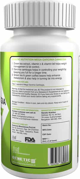Genetic Nutrition - Mega Garcinia Cambogia 30 Capsules