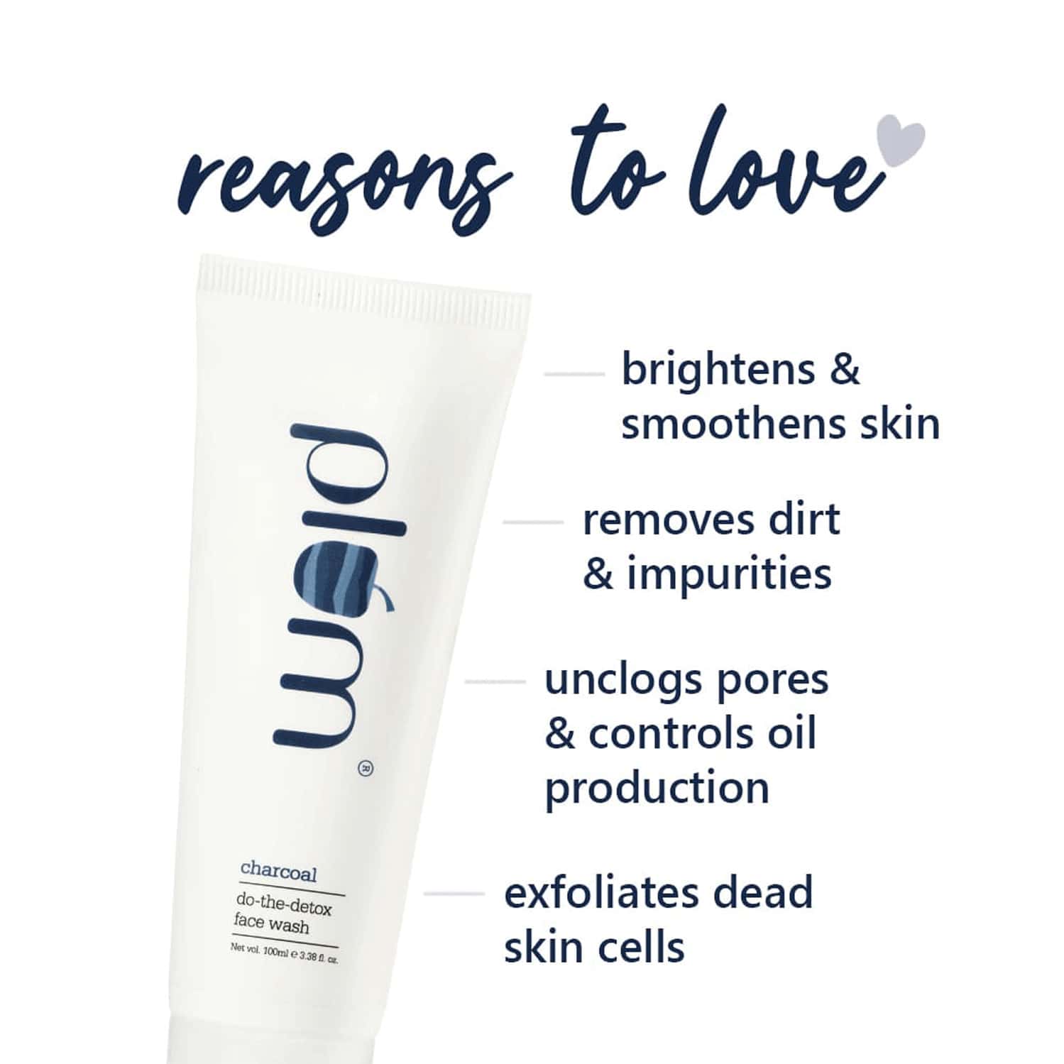 Buy PLUM CHARCOAL DO THE DETOX FACE WASH 100 ML Online & Get Upto