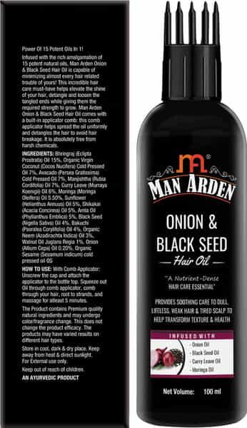 Man Arden Onion & Black Seed Hair Oil For Men For Dull Curry Leave Moringa Oil 100 Ml