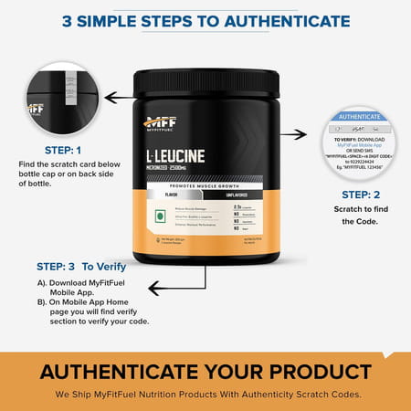 Myfitfuel L-Leucine (0.44 Lbs) 200 Gm (Unflavored)| Amino Acid