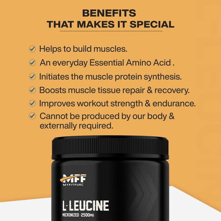 Myfitfuel L-Leucine (0.44 Lbs) 200 Gm (Unflavored)| Amino Acid