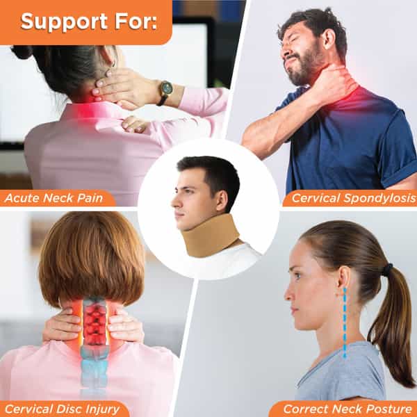 Vissco Cervical Collar Soft | Neck Support For Cervical Spine & Pain Relief - Xxl (Beige)
