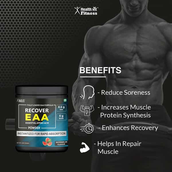 Healthvit Fitness Eaa Essential Amino Acid Powder - 300Gm Watermelon Flavour