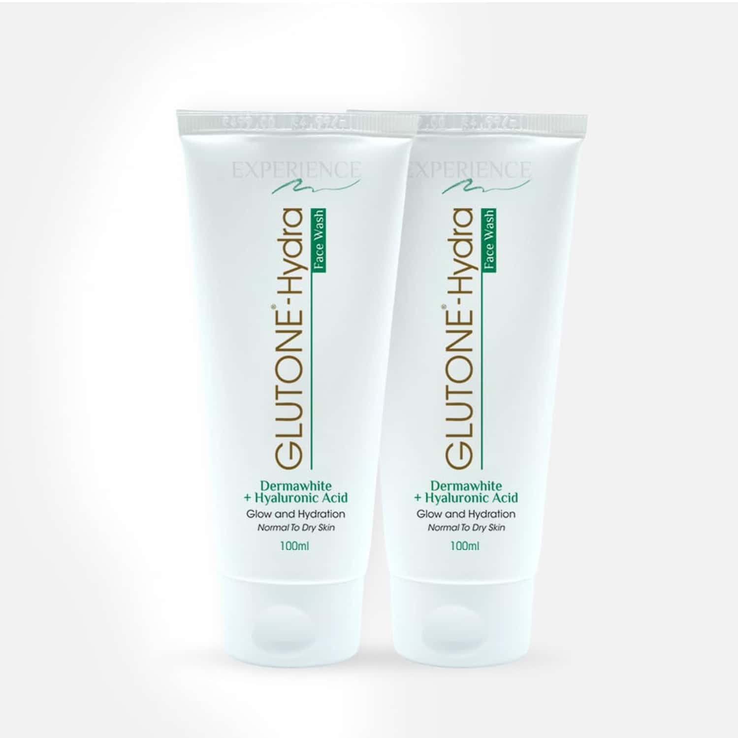 Glutone-hydra Face Wash 1% Hyaluronic Acid & Dermawhite Cleanser For Dry Skin 100ml (pack Of 2)