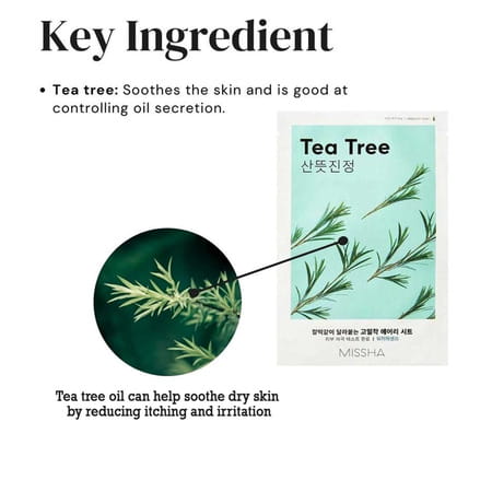 Missha Airy Fit Sheet Mask [Tea Tree] - Pack Of 5