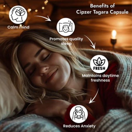 Cipzer Tagara 30 Capsules | Supports Sleep Wellness & Promotes Restful Sleep