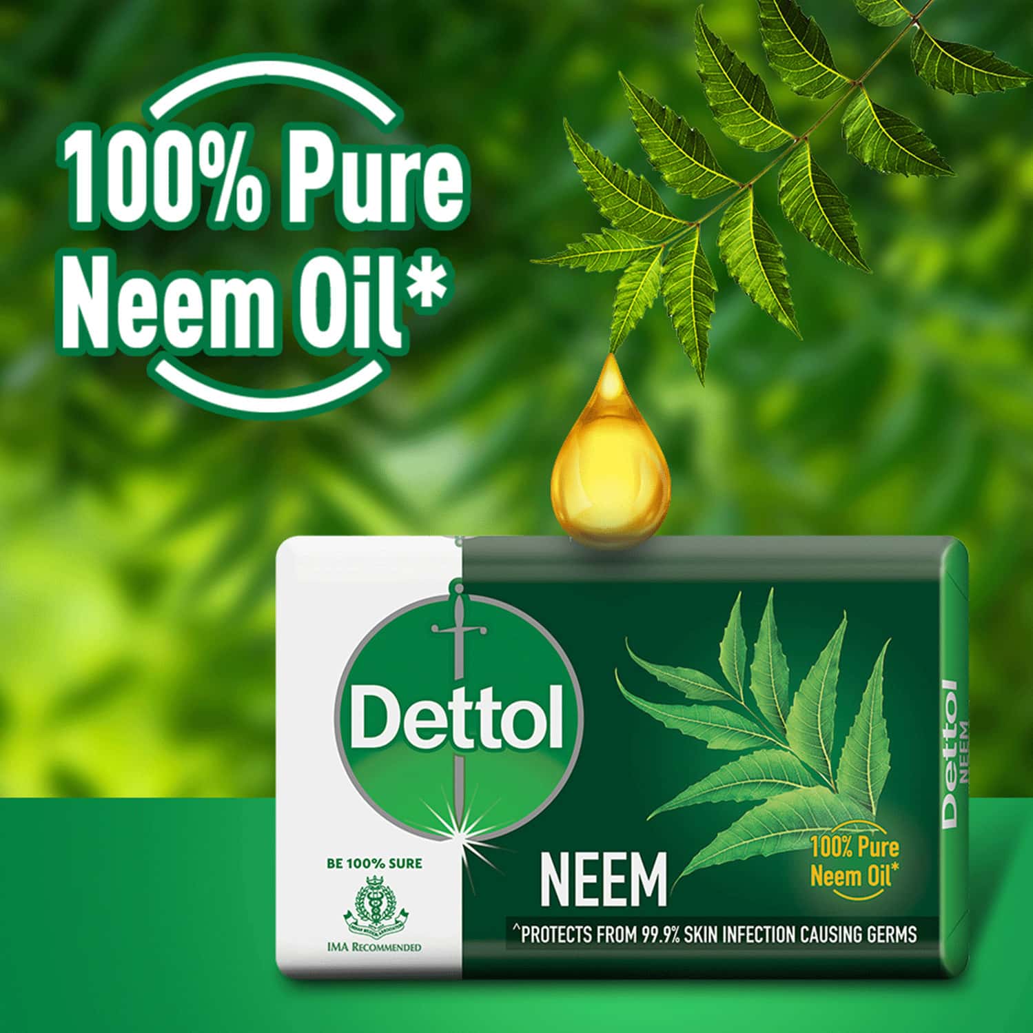 Buy DETTOL NEEM BATHING SOAP BAR WITH PURE NEEM OIL 75G Online & Get