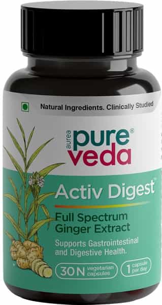 Aurea Pureveda Activ Digest - Full Spectrum Ginger Extract - 30 Veg Capsules