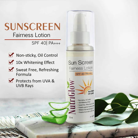 Nutriglow Natural'S Set Of 2 Skin Whitening Facial Kit (60gm) & Sunscreen Fairness Spf 40 (120ml)