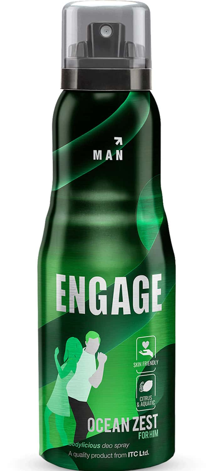 Engage Ocean Zest Deodorant For Men Citrus And Aquatic Skin Friendly- 150ml