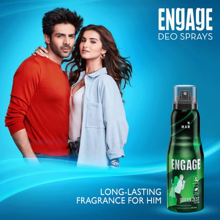 Engage Ocean Zest Deodorant For Men Citrus And Aquatic Skin Friendly- 150ml