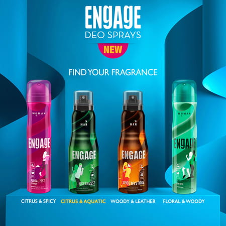Engage Ocean Zest Deodorant For Men Citrus And Aquatic Skin Friendly- 150ml