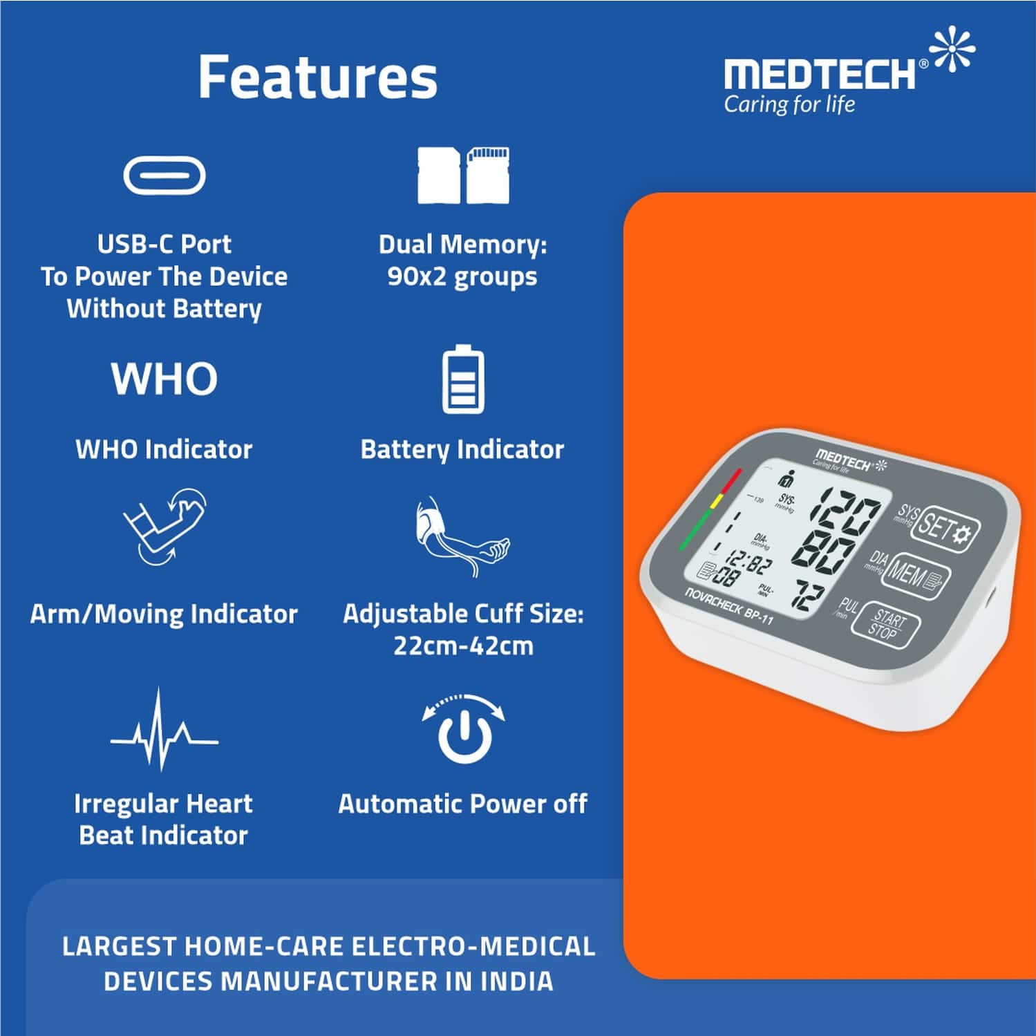 Buy MEDTECH BLOOD PRESSURE MONITOR BP11 Online & Get Upto 60 OFF at
