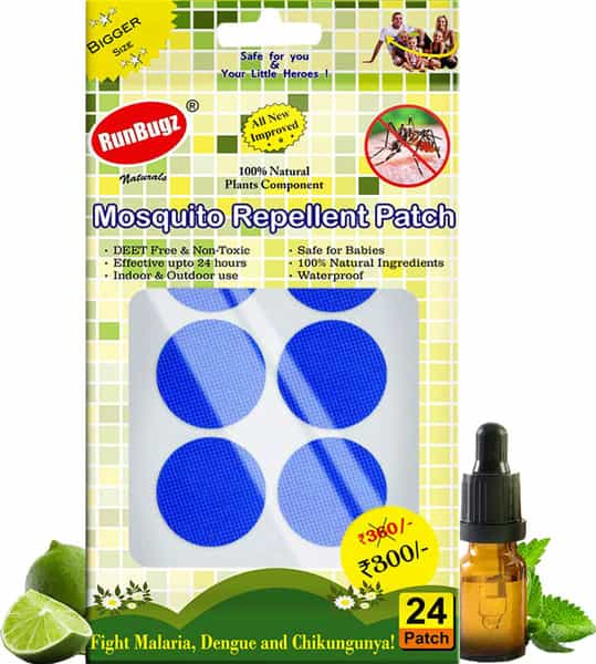 Runbugz Mosquito Repellent Patches Anti Mosquito Patch 24 Patches - Blue