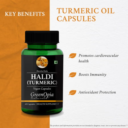 Greenopia Haldi (Turmeric) 60 Liquid Filled Vegetarian Capsules
