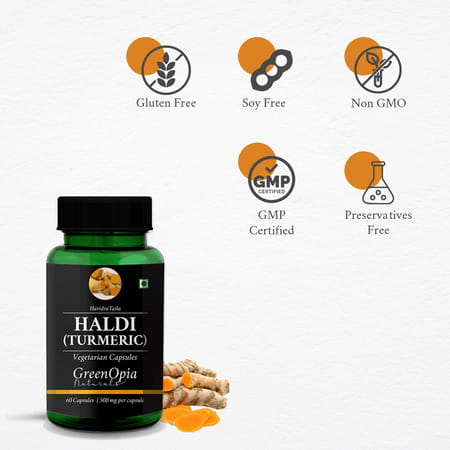 Greenopia Haldi (Turmeric) 60 Liquid Filled Vegetarian Capsules