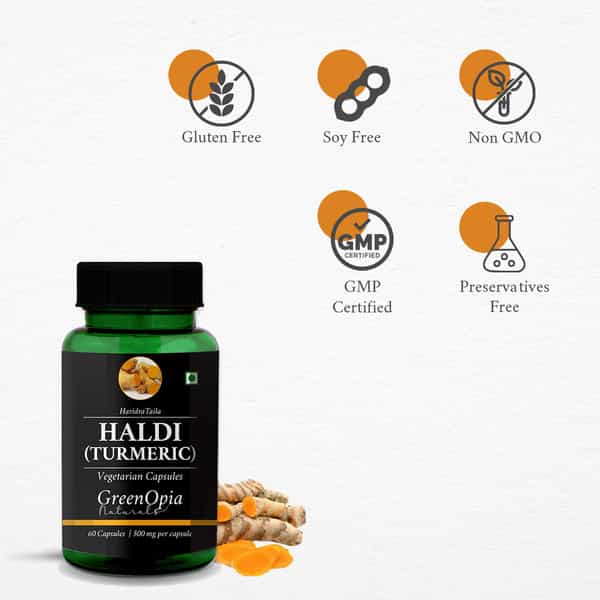 Greenopia Haldi (Turmeric) 60 Liquid Filled Vegetarian Capsules