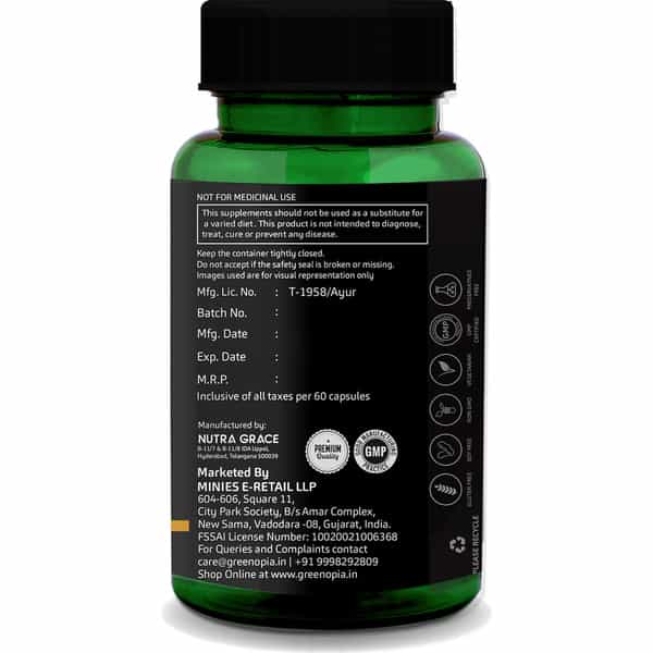 Greenopia Haldi (Turmeric) 60 Liquid Filled Vegetarian Capsules