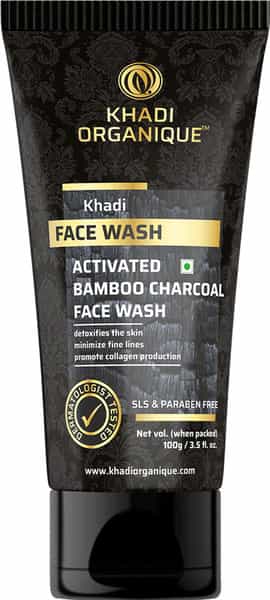 Khadi Organique Activated Charcoal Promote Collagen Production Detoxifies The Skin Face Wash