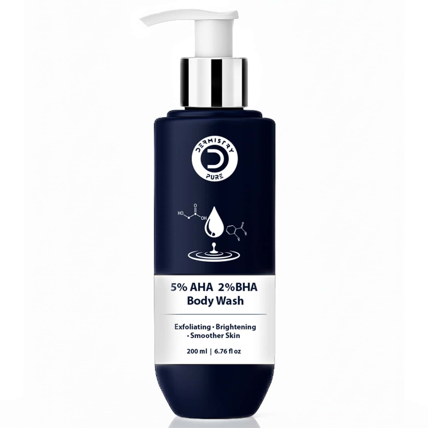 Dermistry 5% Aha 2% Bha Exfoliating Tan Detan Removal Body Wash For All And Strawberry Skin 200ml