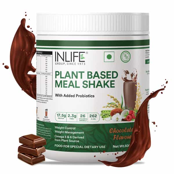 Inlife Plant Based Meal Replacement Shake | Plant Protein Powder (17.5 Protein) | 500G (Chocolate)
