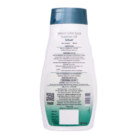 Selsun 2.5% Topical Suspension For Anti Dandruff | Reduces Flaking And Itching | 200ml