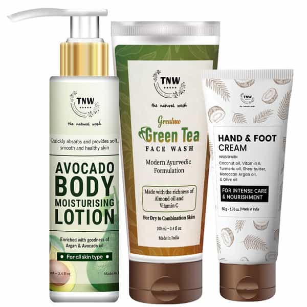 Tnw The Natural Wash Hand And Foot Cream | Green Tea Face Wash & Body Lotion Avocado
