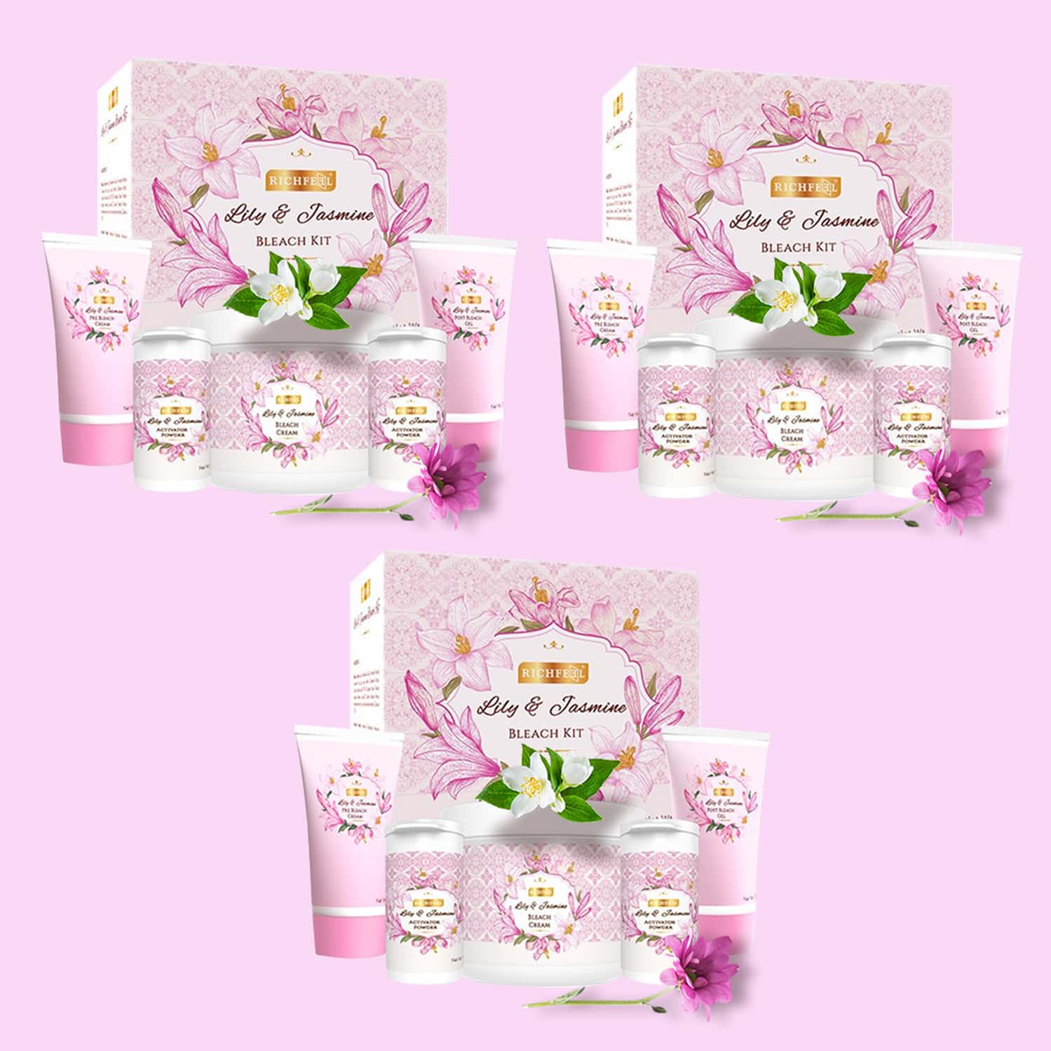 Richfeel Lily & Jasmine Bleach Kit 320 G X 3 Combo