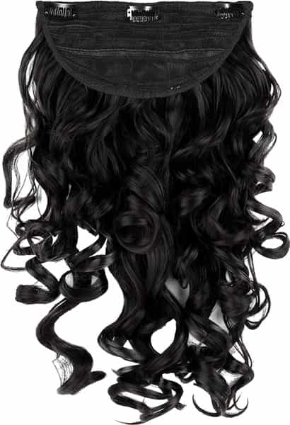 Streak Street Clip-In 18'' Step Curls Natural Black Hair Extensions