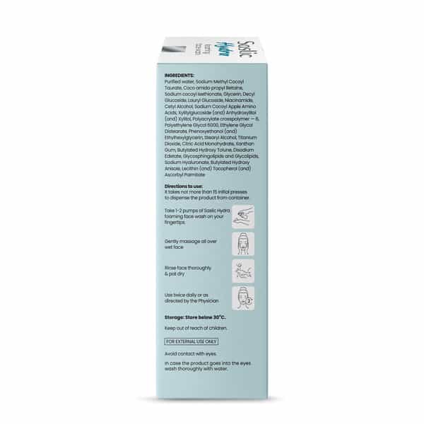 Saslic Hydra Cream To Foam Foaming Face Wash | Bottle | 100Ml