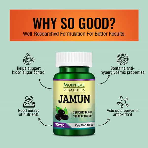 Morpheme Remedies Jamun 500 Mg - 60 Veg Capsules